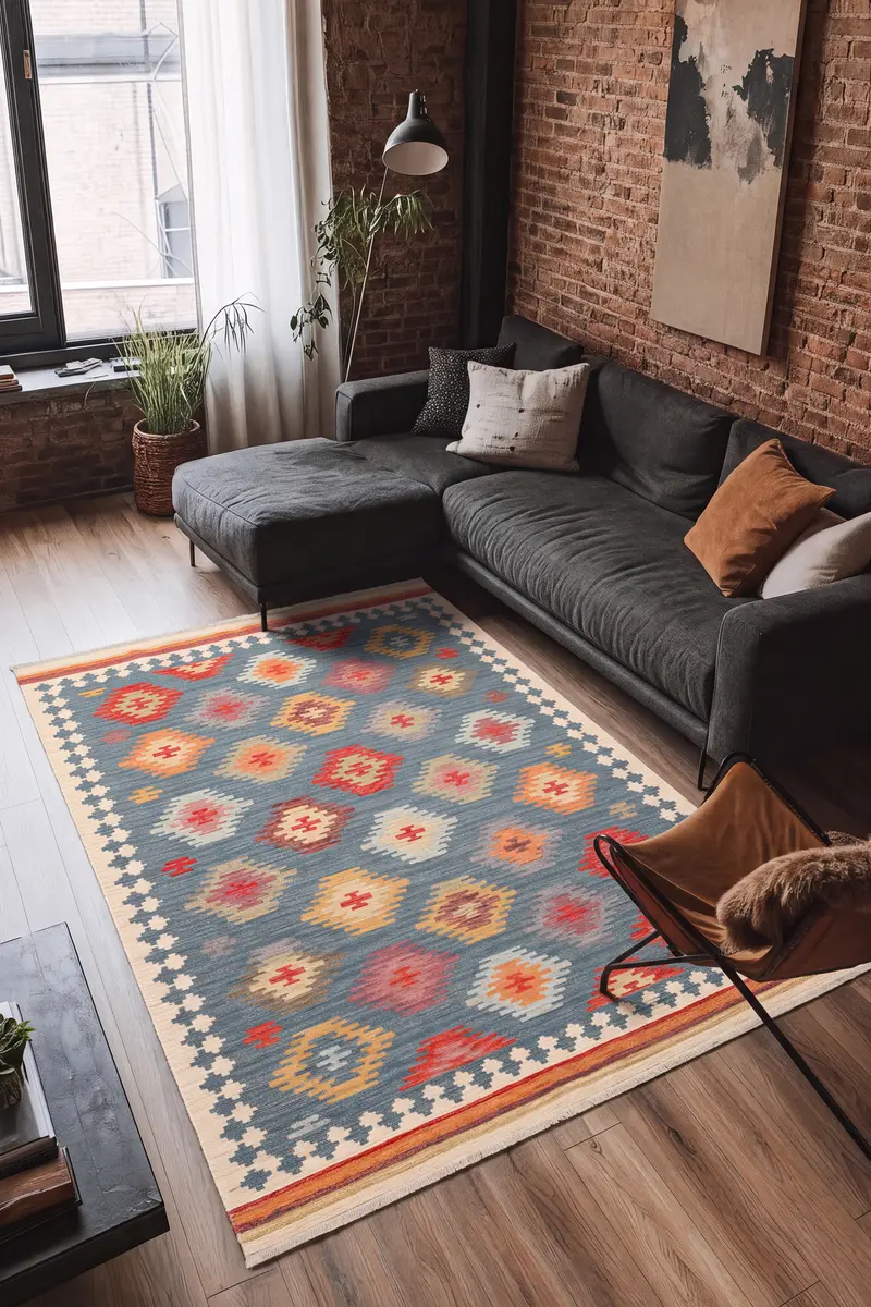 Cool Halı Beykoz BYK 04 Makinede Yıkanabilir Yazlık Kilim