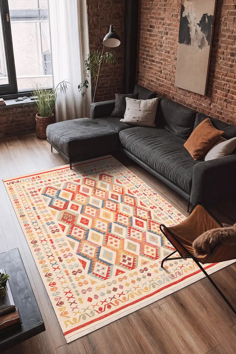 Cool Halı Beykoz BYK 08 Makinede Yıkanabilir Yazlık Kilim