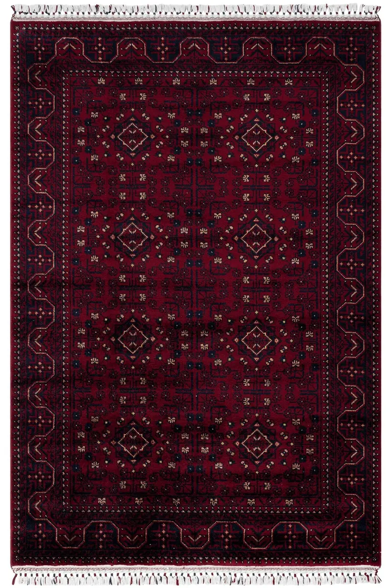 Cool Halı Beyoğlu 960 Kırmızı Afgan / Yağcıbedir Desenli Özel Tezgah Uşak Halısı