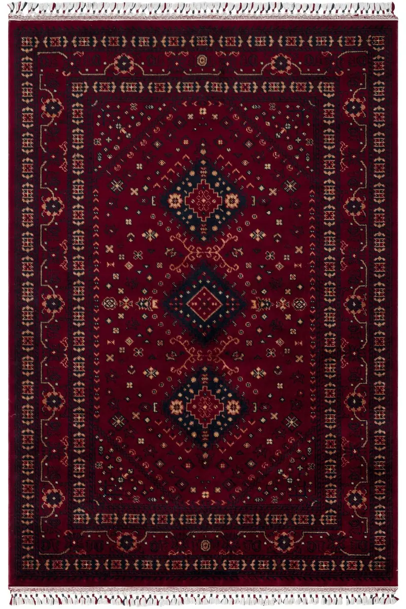 Cool Halı Beyoğlu 961 Kırmızı Afgan / Yağcıbedir Desenli Özel Tezgah Uşak Halısı
