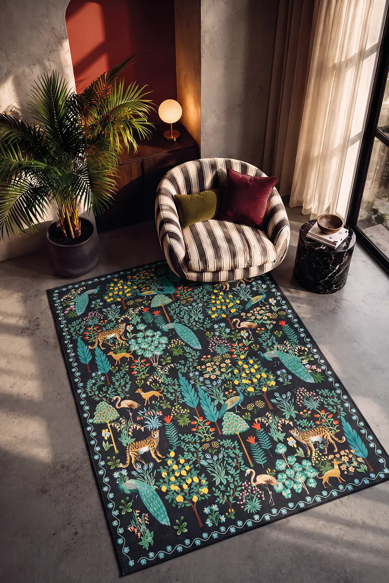 Cool Halı Botanika BT 03 Hayvan ve Çiçek Desenli Halı