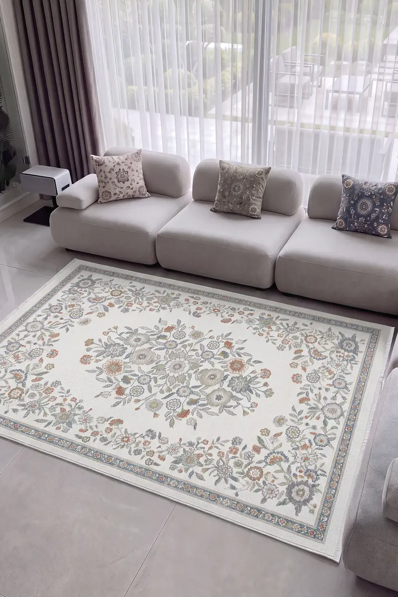 Cool Halı Floor Flr 10 Çiçek Desenli Vintage Halı