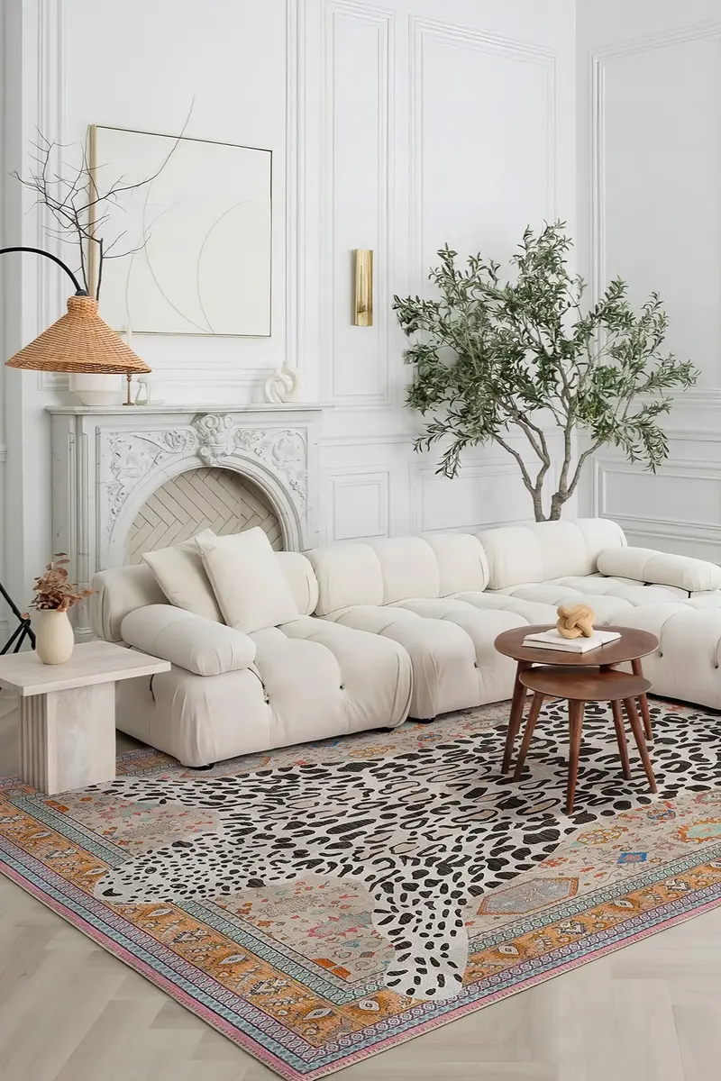 Cool Halı Jagora 402 Krem Turuncu Makinede Yıkanabilir Halı