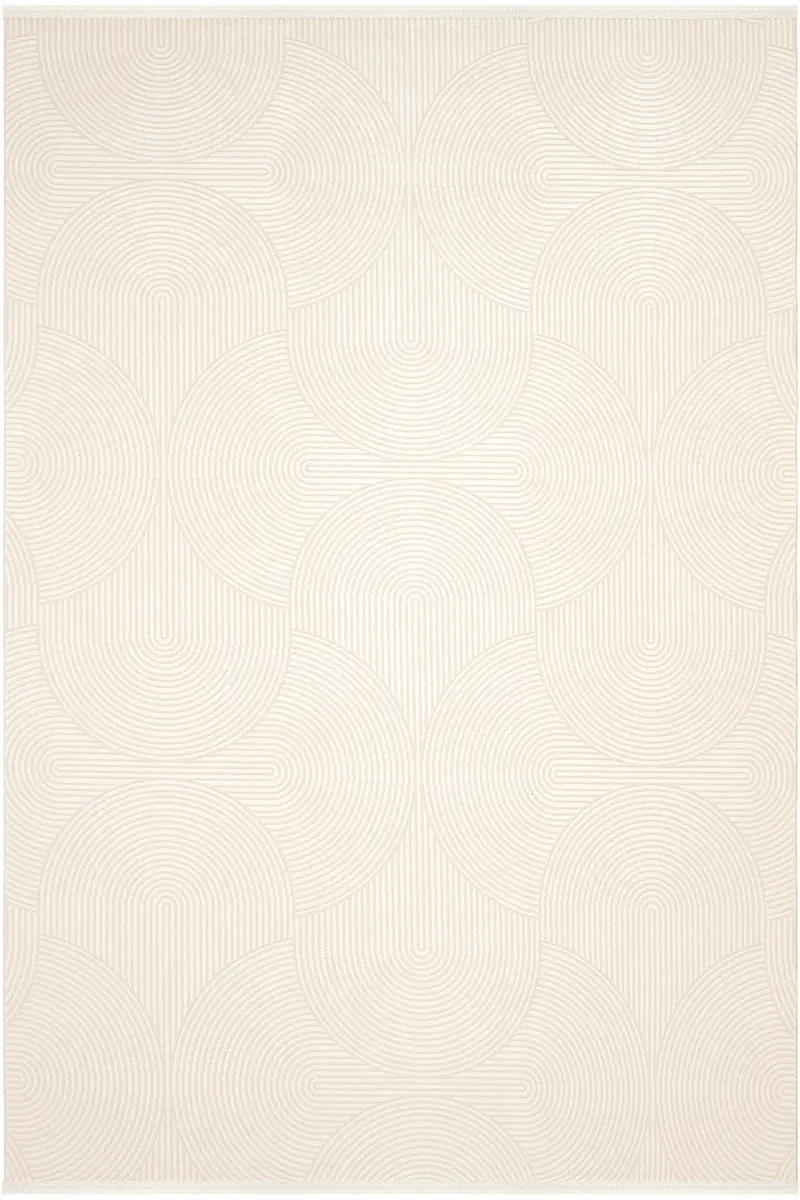 Cool Halı Lena 1126 Krem Bej Geometrik Desenli Modern Akrilik Halı SSF