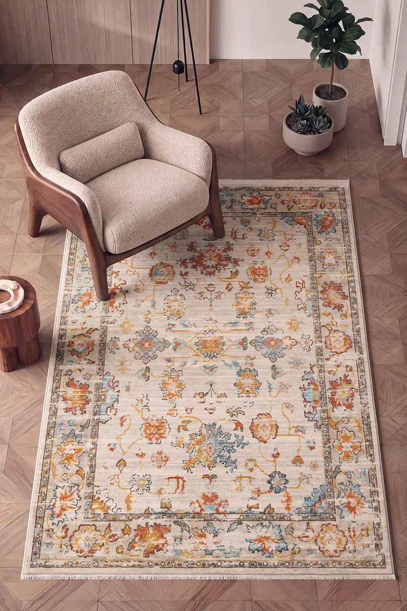 Cool Halı Panama Krem Toprak 23 Vintage Salon Halısı