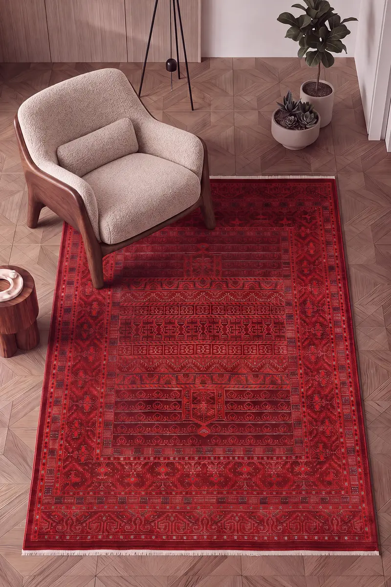 Cool Halı Panama Kırmızı 17 Vintage Salon Halısı