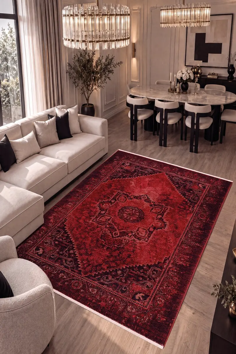 Cool Halı Türkmen 2305 Multi Etnik Desenli Vintage Salon Halısı