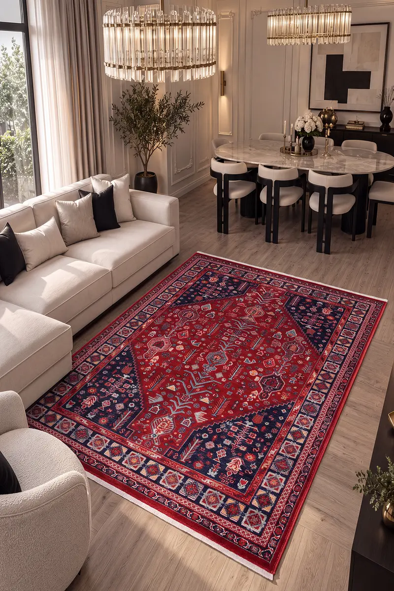 Cool Halı Türkmen 2306 Multi Etnik Desenli Vintage Salon Halısı