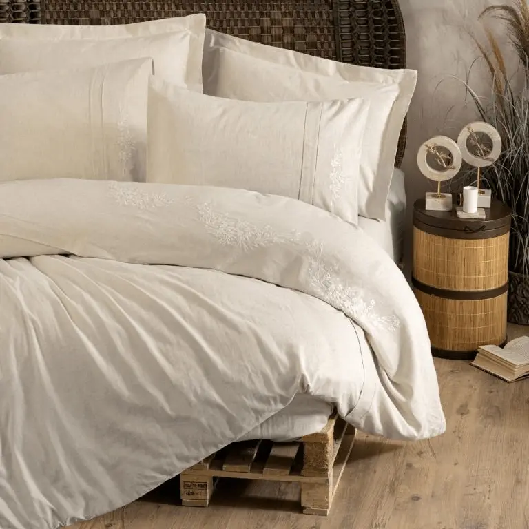 Cotton Keten Çift Kişilik Nevresim Takımı Forbes 4 Adet yastık Kılıfı