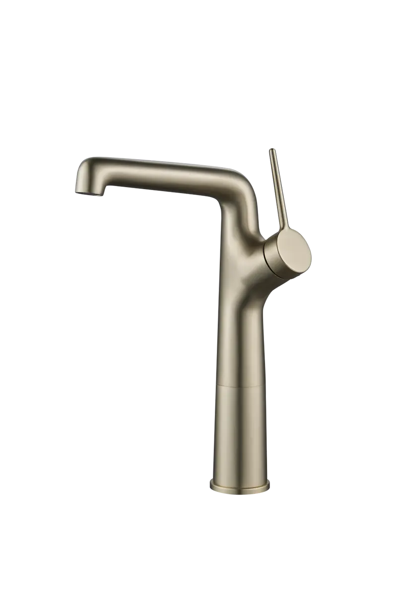 Creavit Flow Brush Altın Uzun Set Üstü Lavabo Armatürü Bataryası FL6500BG