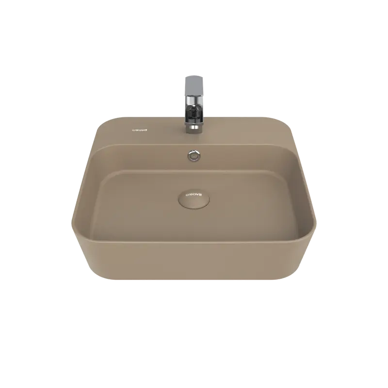 Creavit Loop Kare Çanak Lavabo Cappucino 45 cm LP046-00CM00E-0000