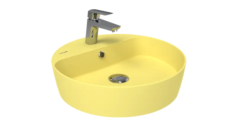 Creavit Loop Masaüstü Çanak Lavabo 45 cm Limon Çiçeği LP146-00LC00E-0000