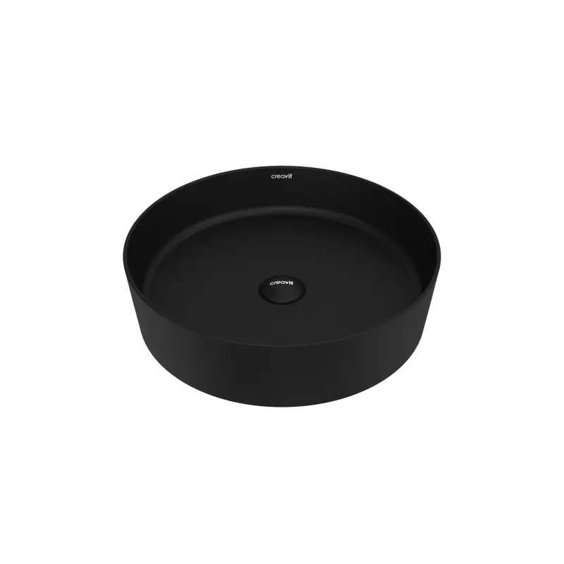 Creavit Loop Yuvarlak Çanak Lavabo Ø45 cm Kömür Karası LP145-00KK00E-0000