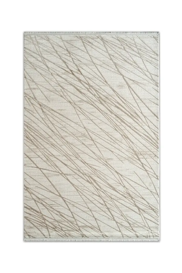 Çınar Aira CY08A Krem Bej Modern Salon ve Oturma Odası Halısı