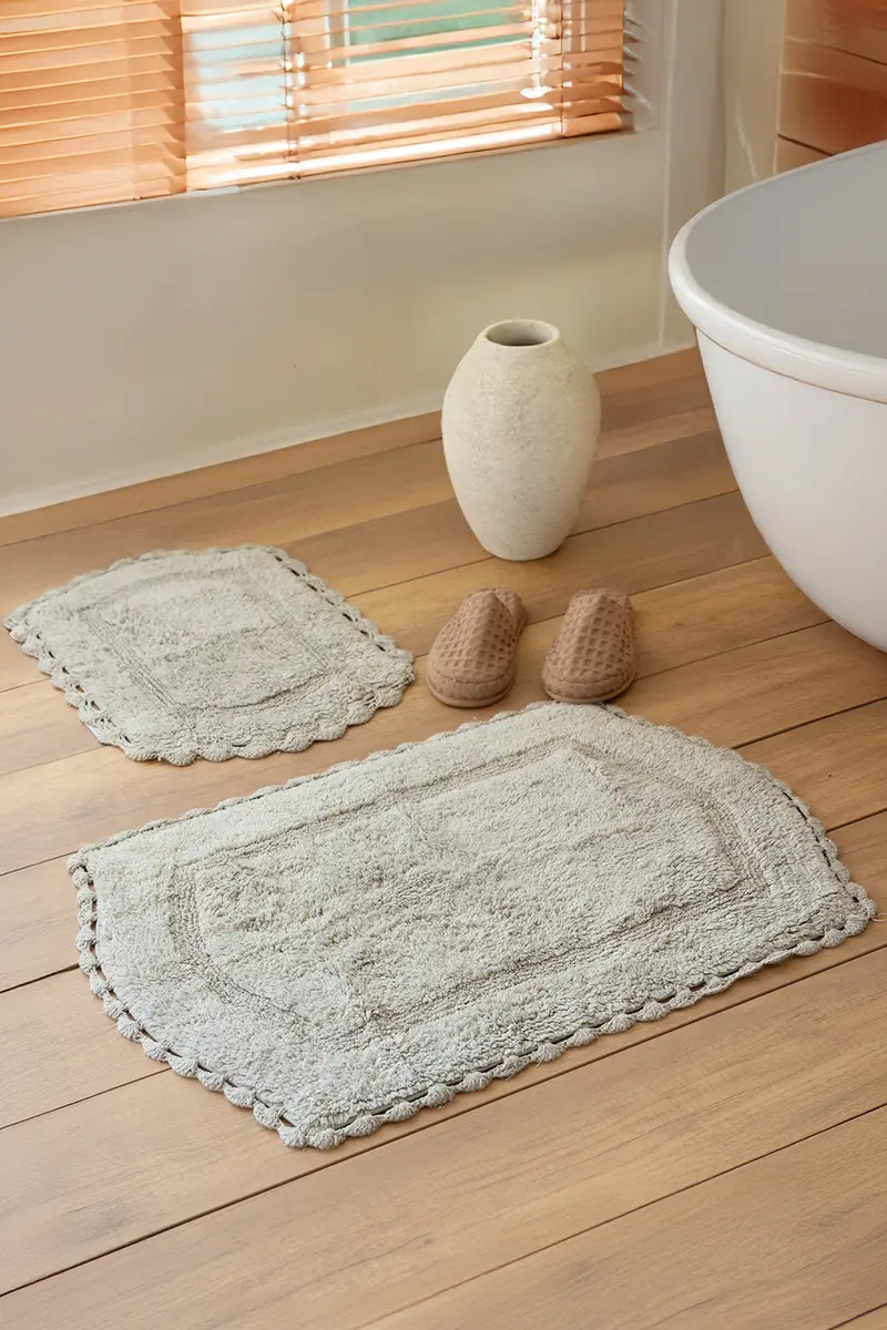 Dale 2’li Takım Banyo Paspası %100 Pamuk 40x60 + 60x90 Gri