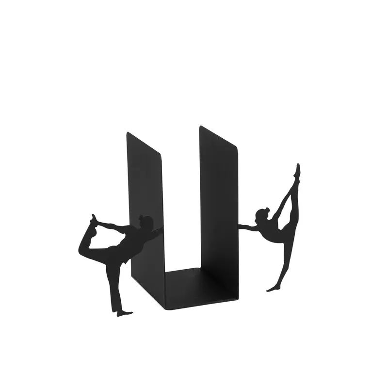 Dans Figürü Motifli Metal Kitap Tutucu - Siyah