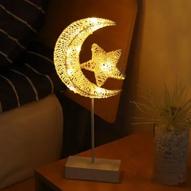 Dekoratif Retro Led Masa Lambası Ay Yıldız