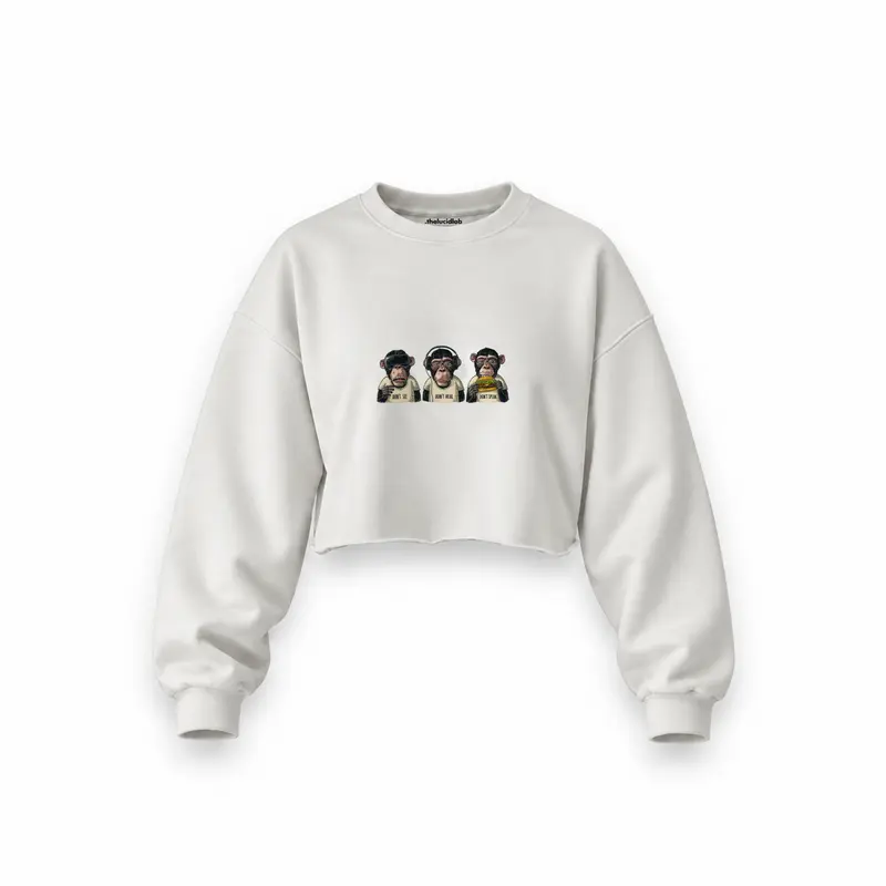Diplomatic Monkeys Oversize Crop Sweatshirt