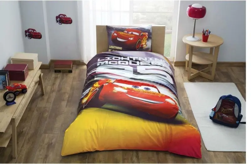 Disney Cars Lightning Tek Kişilik Nevresim Takımı 160x220 %100 Pamuk 57 Tel