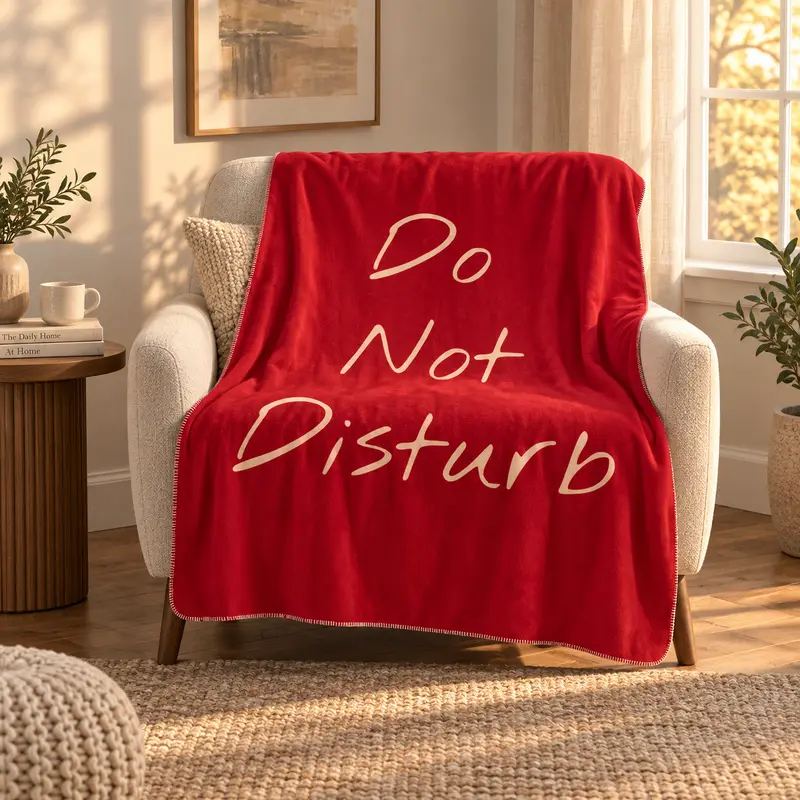 Do Not Disturb Burgundy Polar Tv Battaniyesi