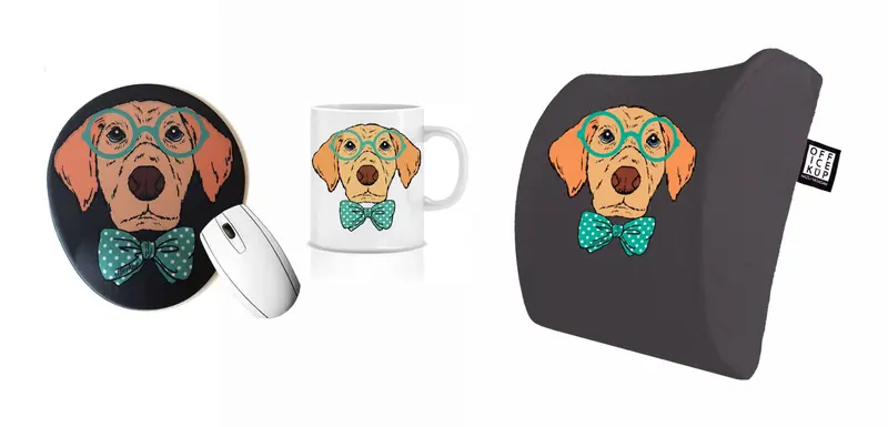 Dogs Out Visco Bel Yastığı Kupa Mouse pad 3'lü Set - Gri