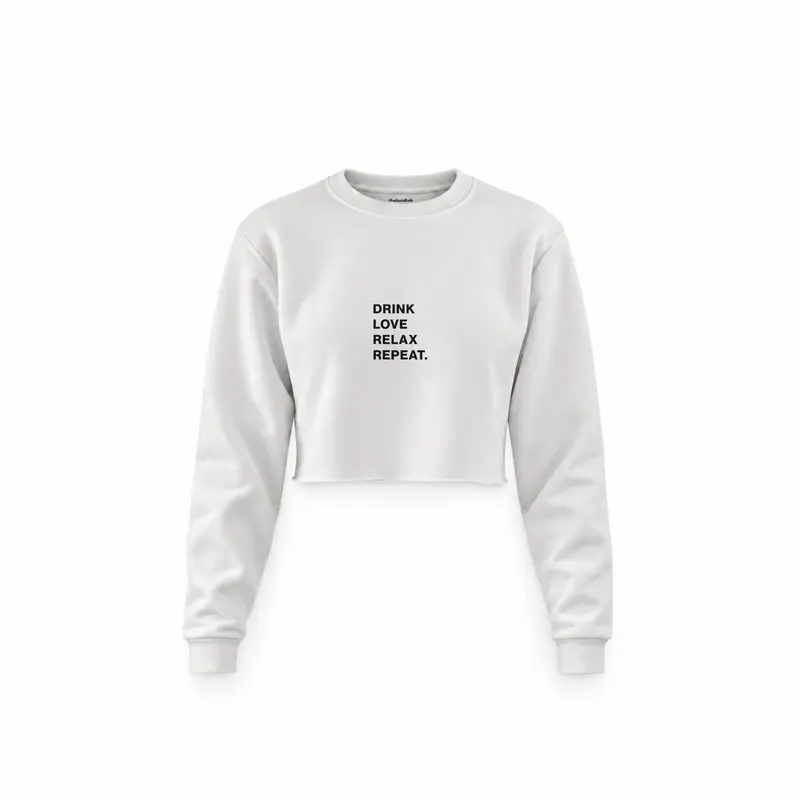 Drink Love Relax Repeat Crop Sweatshirt