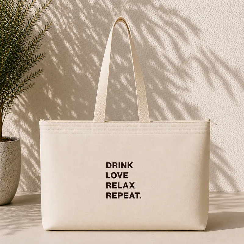 Drink Love Relax Repeat Weekend Tote Bag