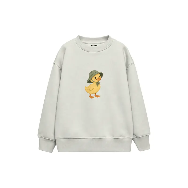 Duckling Wearing a Little Rain Hat Çocuk Sweatshirt