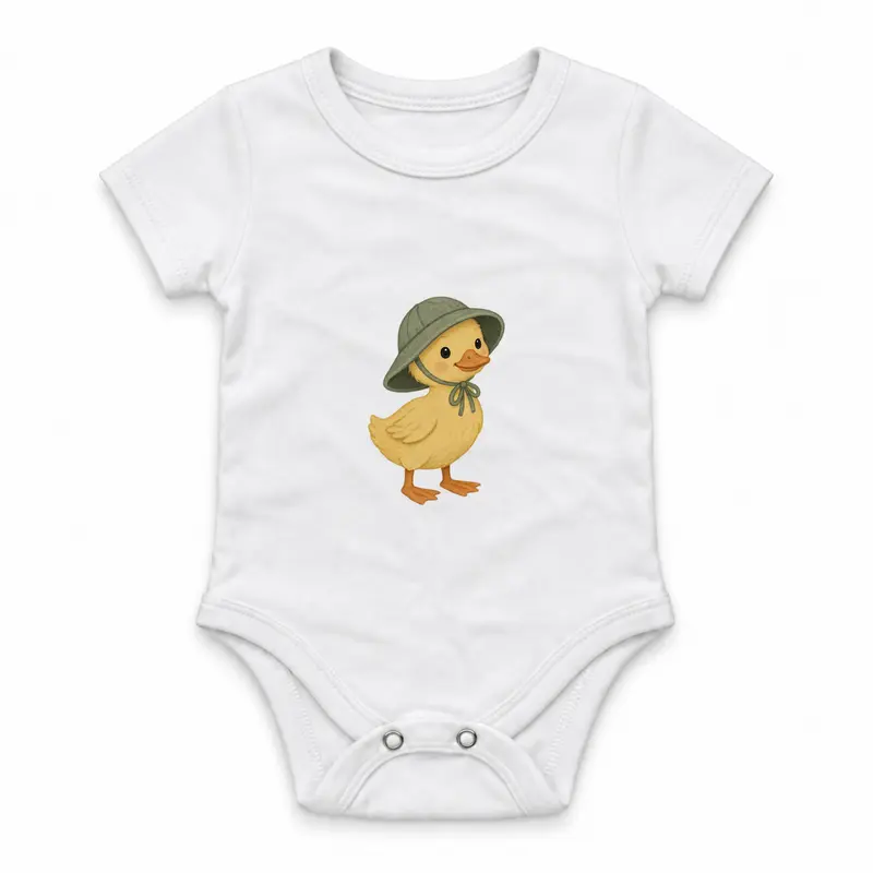 Duckling Wearing a Little Rain Hat Çıtçıtlı Body