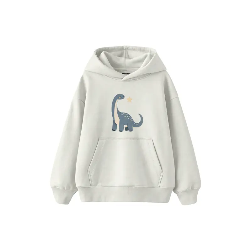 Dusty Blue Sauropod with a Small Star Çocuk Hoodie