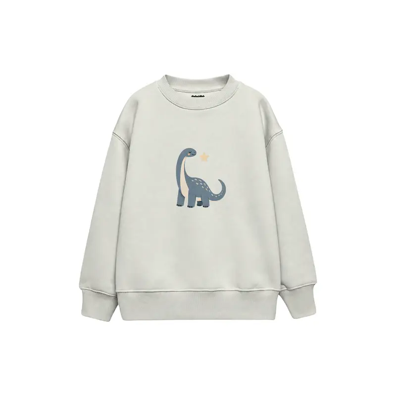 Dusty Blue Sauropod with a Small Star Çocuk Sweatshirt
