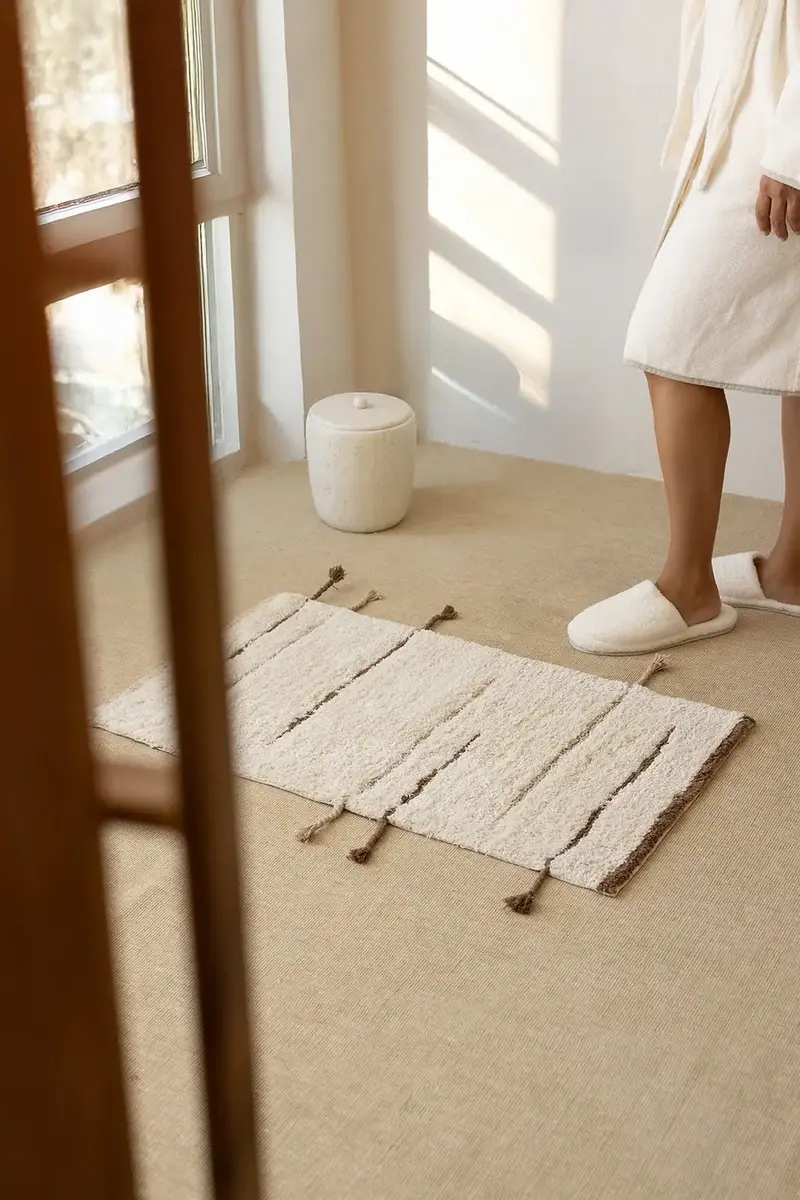 Earth Tekli Banyo Paspası %100 Pamuk 50x80 cm Kahverengi