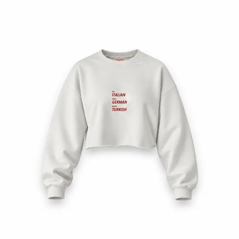 Eat Drive Marry Oversize Crop Sweatshirt