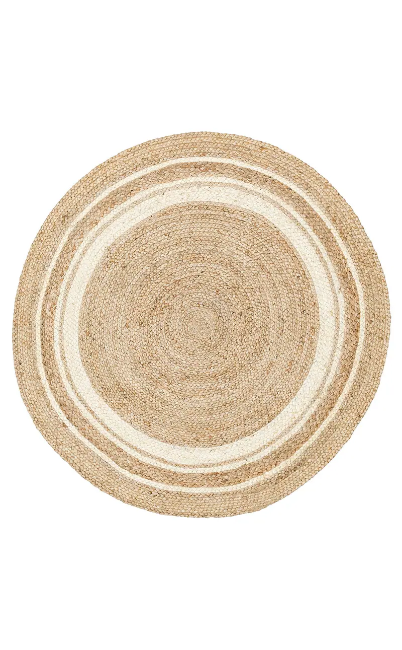 ECH 01R NATURAL WHITE - JUNO - El Dokuma Naturel Jüt Hasır Halı