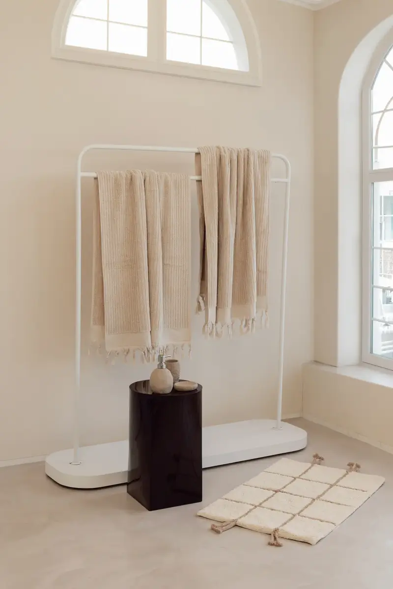 Ege %100 Pamuk 2'li Banyo Havlu Seti 80x150 cm Luxe Oat