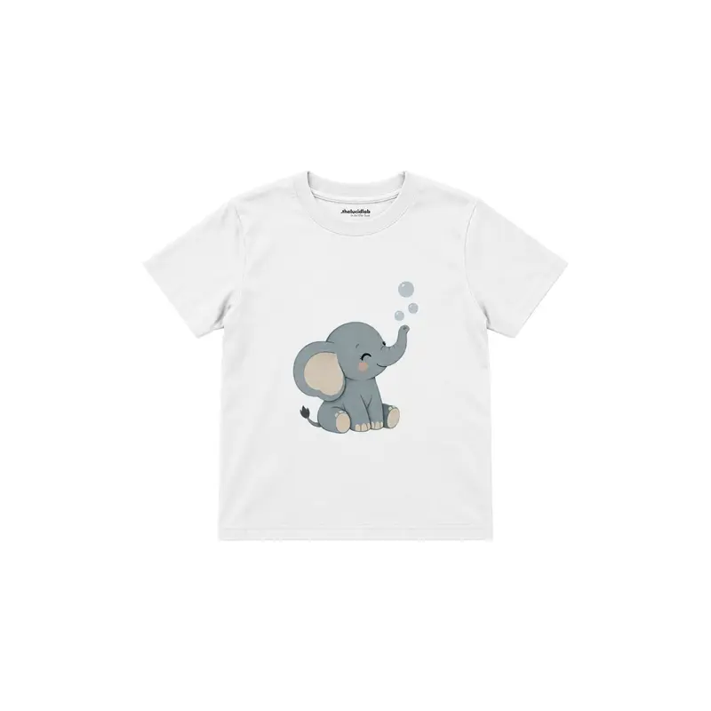 Elephant Blowing Three Tiny Bubbles Çocuk Tişört