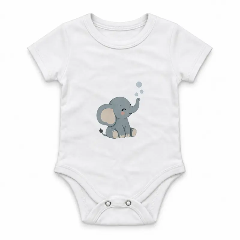 Elephant Blowing Three Tiny Bubbles Çıtçıtlı Body