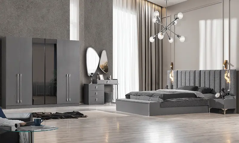 Endam Gri Modern Yatak Odası Takımı