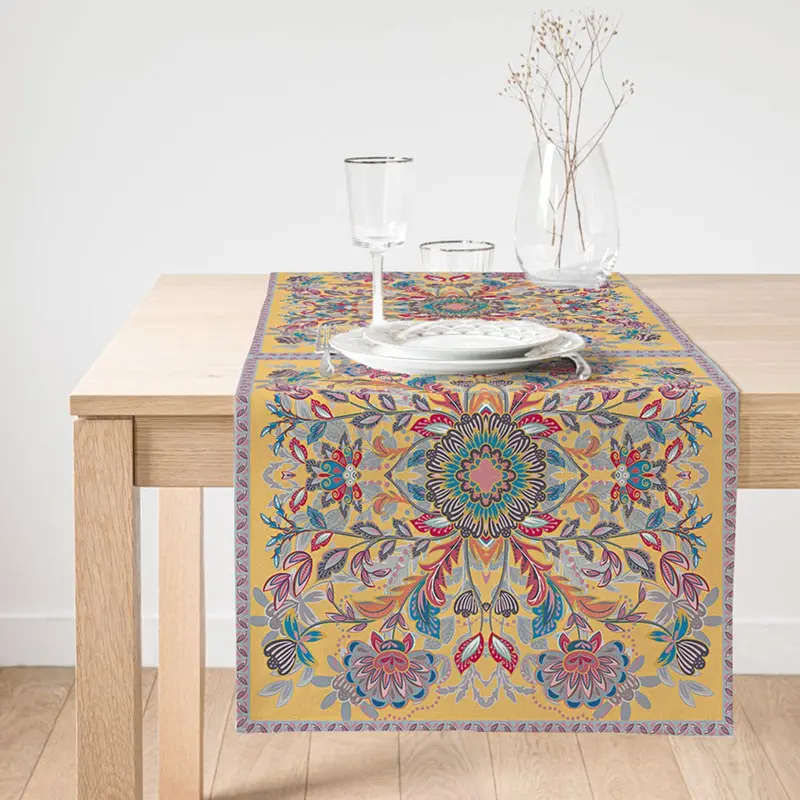 Etnik Motifli Dijital Baskılı Modern Süet Runner