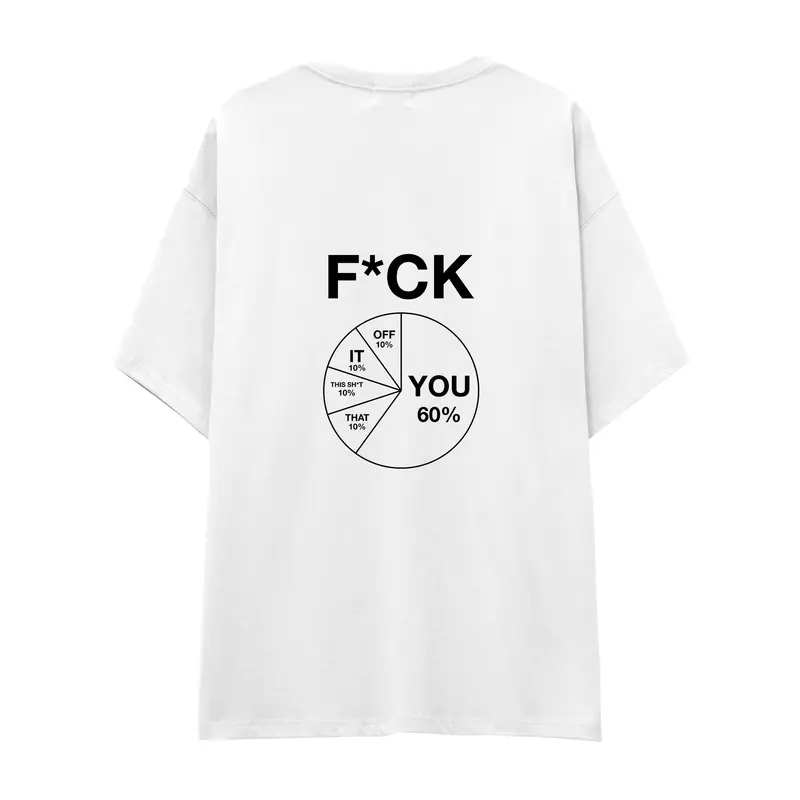 F*CK YOU Pie Chart Oversize Tişört