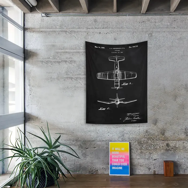 F4U Corsair Chalkboard Duvar Örtüsü