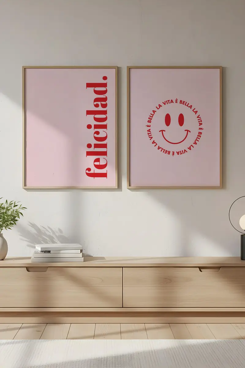 Felicidad Temalı Modern Tablo Seti - 2’li Set | huhu286