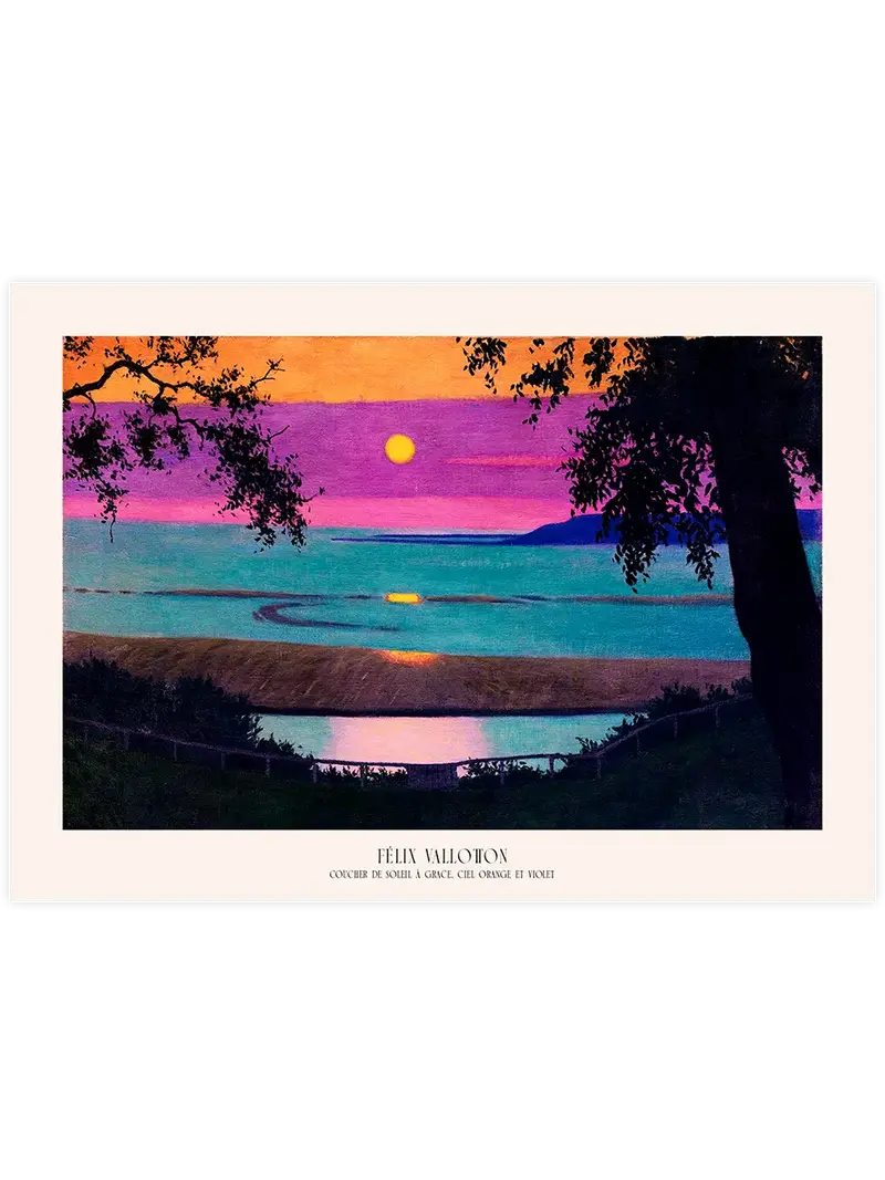 Félix Vallotton Coucher de Soleil à Grace, Ciel Orange et Violet - Art Print
