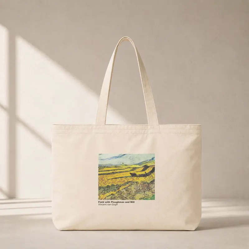 Field with Ploughman and Mill Club Tote Bag