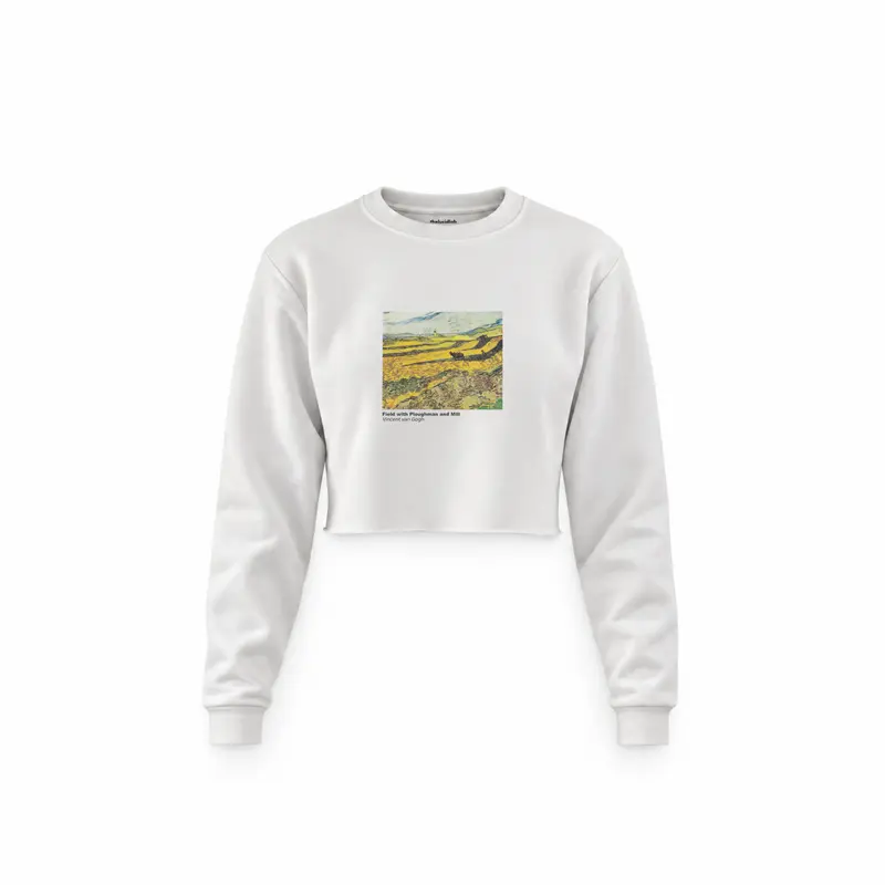 Field with Ploughman and Mill Crop Sweatshirt