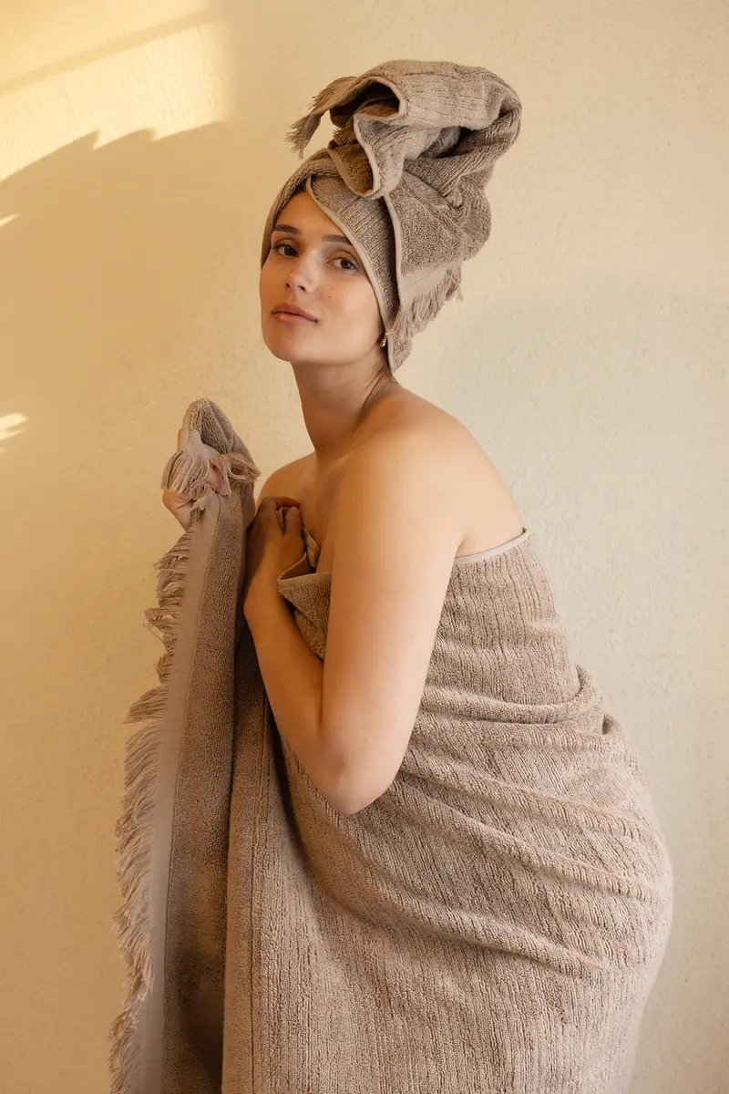 Fiona %100 Pamuk Banyo Havlusu 70x140 cm Earth Brown