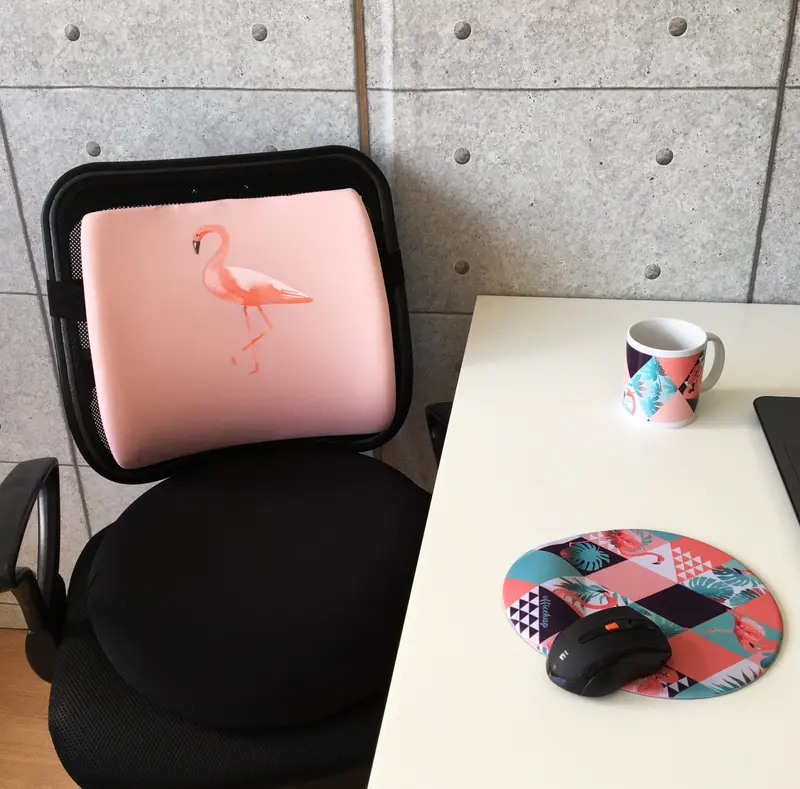 Flamingo Cotton Candy Visco Bel Destek Yastığı Kupa Mouse pad 3'lü Seti