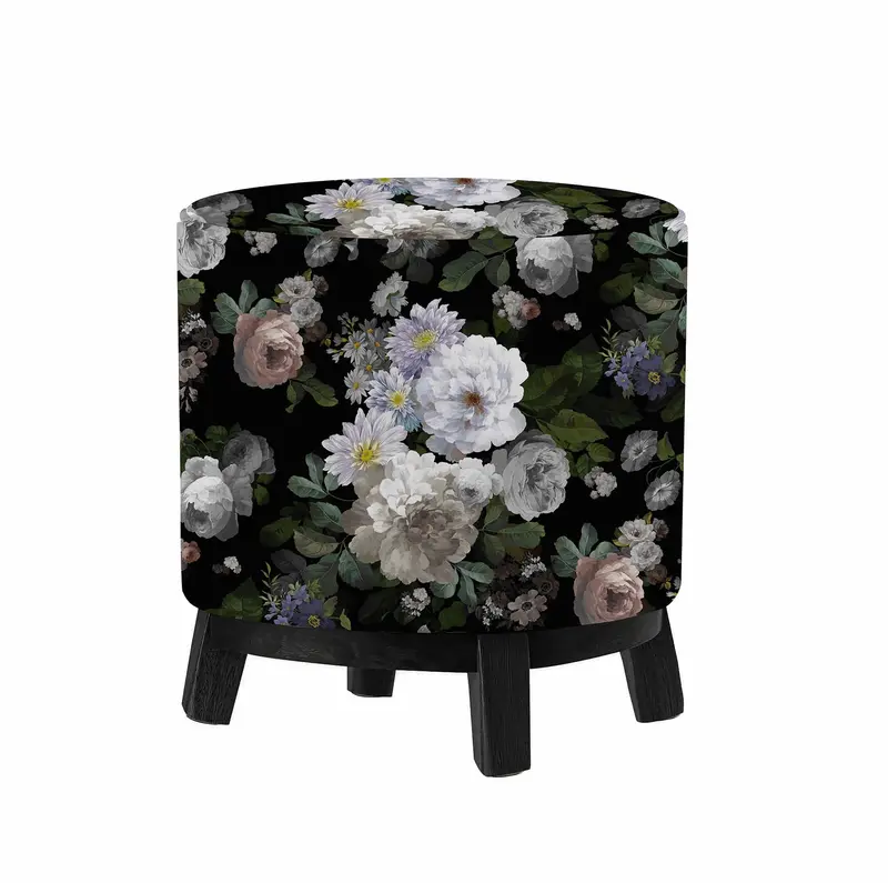 Flowers Painting Ayaklı Puf