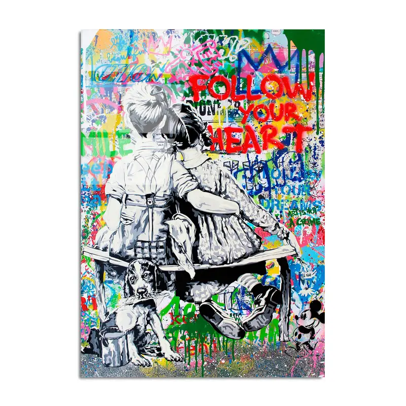 Follow Your Heart Graffiti Cam Tablo - Çok-Renkli