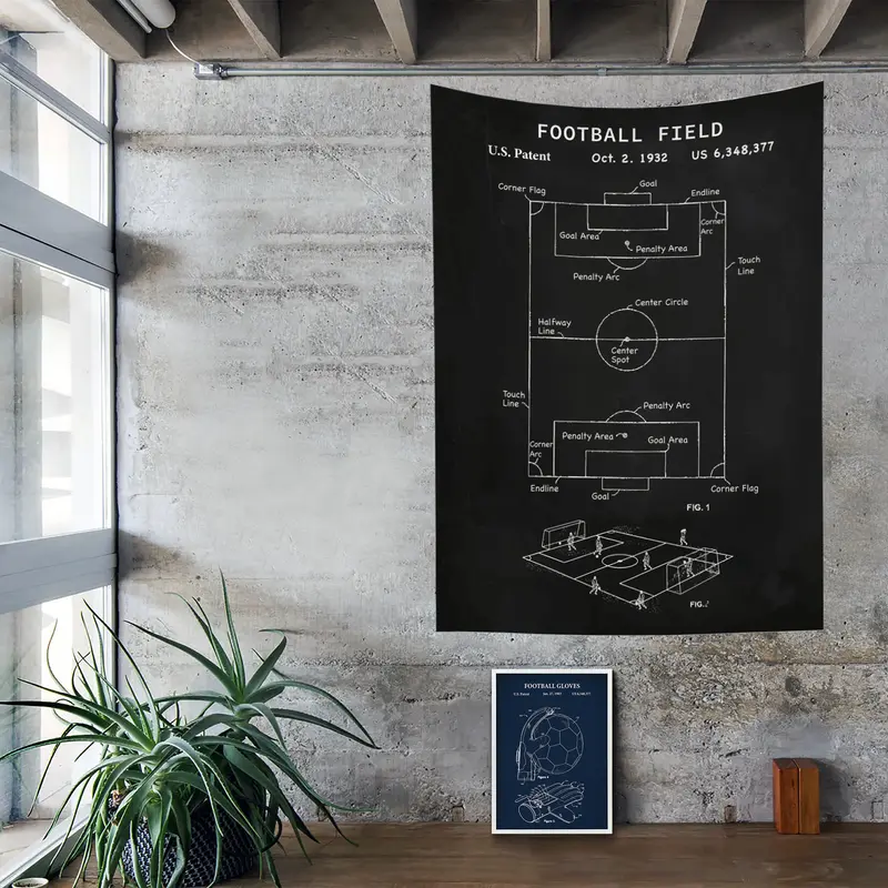 Football Field Chalkboard - Futbol Sahası Duvar Örtüsü